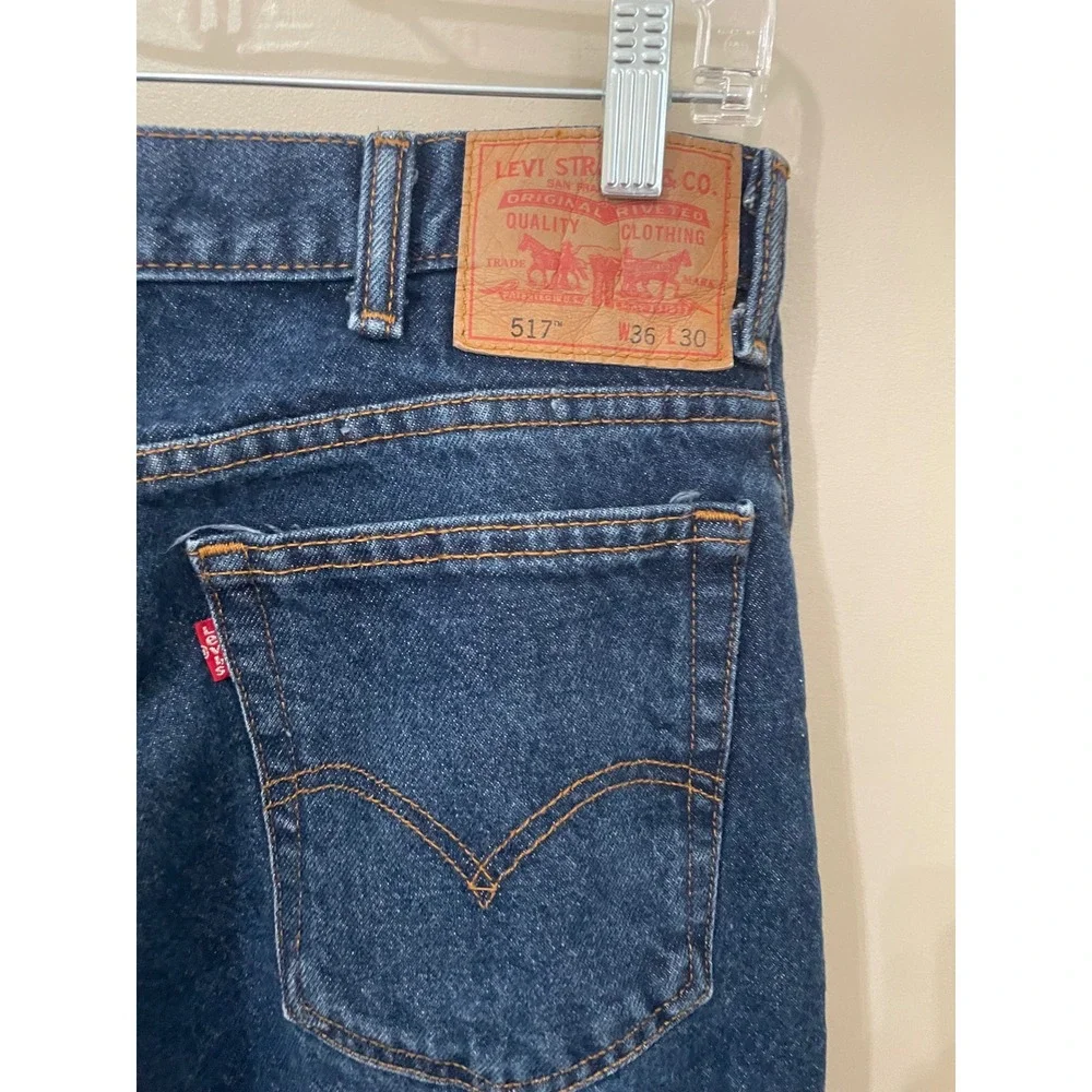 Levis 517 Bootcut Jeans Mens 36x31 (36x30 tag) Dark Wash Blue Denim 100% Cotton